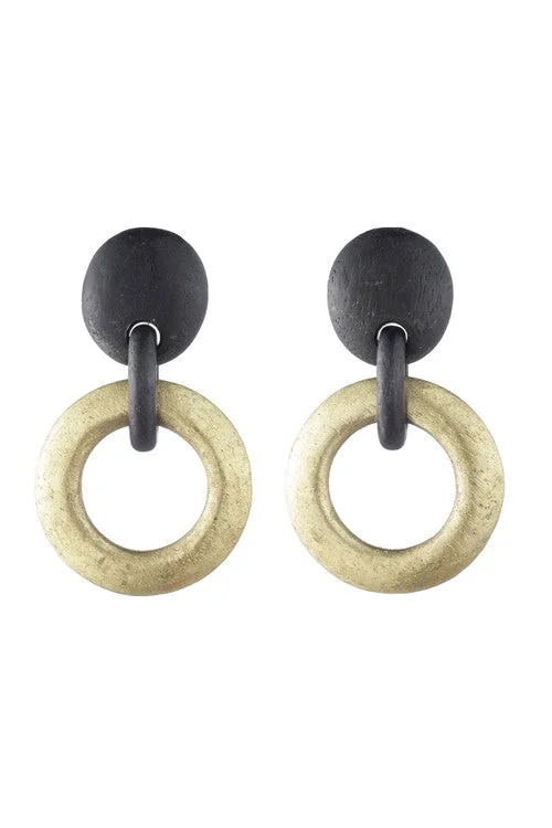 Rose Gold - Tone Geometric - Patterned Stud Earrings for a Modern and Trendy LookAcacia Wood and Gold Plated Hoop Earrings