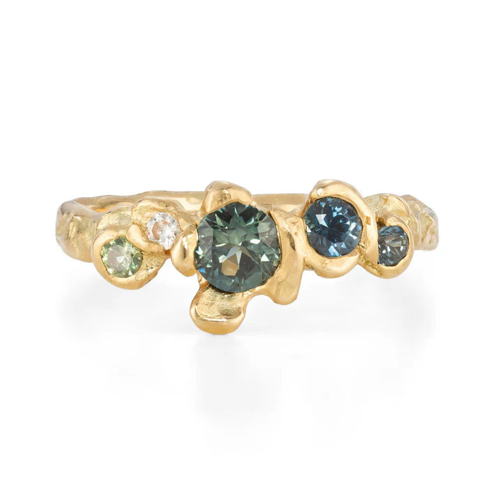 Men's Tourmaline Engagement Rings in 18K Two - Tone Gold with a Floral - Inspired SettingDeep Bay Rift Ring