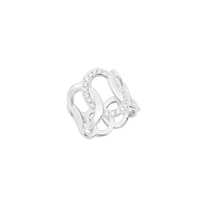 Magnetic Fashion Rings in Stainless Steel with a Modern, Interlocking DesignDiamond Brera Ring