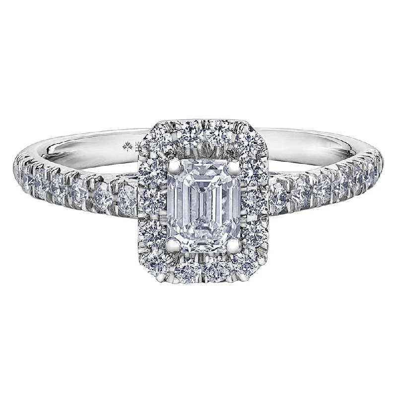 Cluster - Style Women's Diamond Rings with Multiple Small Diamonds Arranged in a Stunning PatternEmerald Cut Canadian Diamond Engagement Ring