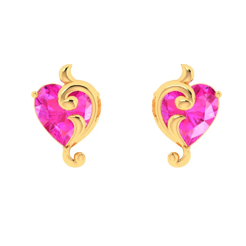 Art Deco - Inspired Women's Diamond Rings with Geometric Designs and Baguette - Cut Diamonds14k Uniquely Designed Pink Stone Gold Stud Earrings