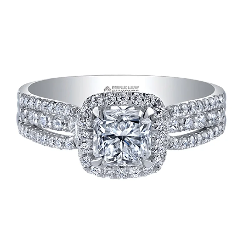 Signature - Design Women's Diamond Rings with a Brand - Specific Pattern and High - Quality DiamondsCanadian Radiant Cut Diamond Engagement Ring