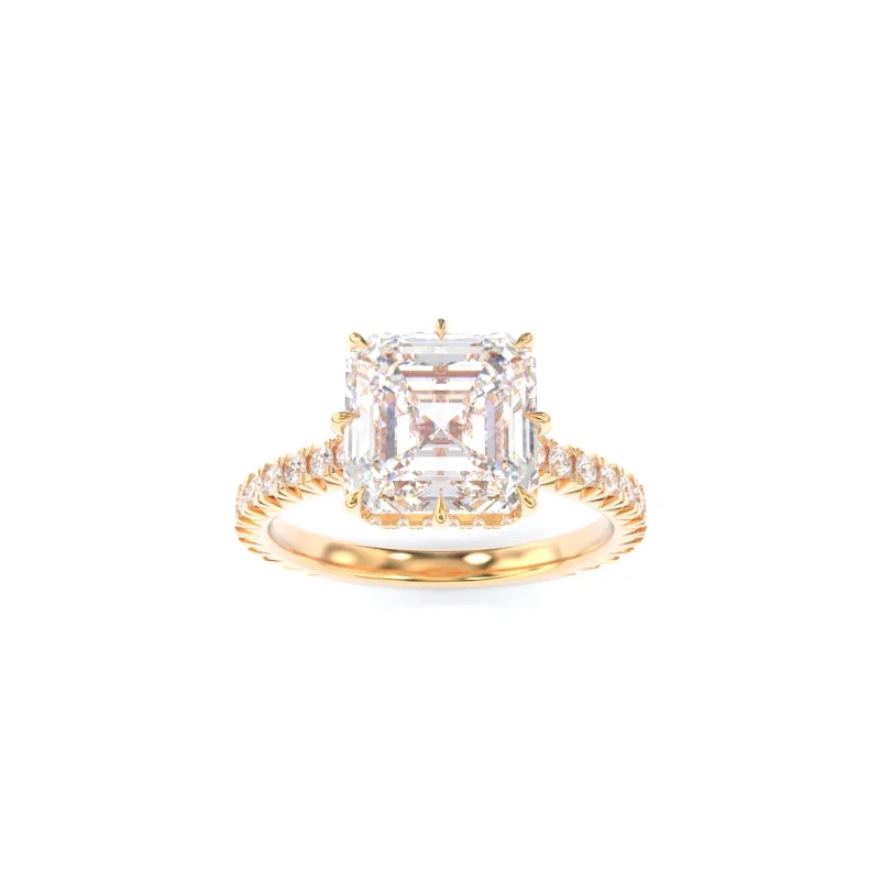 Men's Diamond Engagement Rings with Platinum Band and Halo Setting for a Luxury ProposalLynnieBeth Ring Asscher