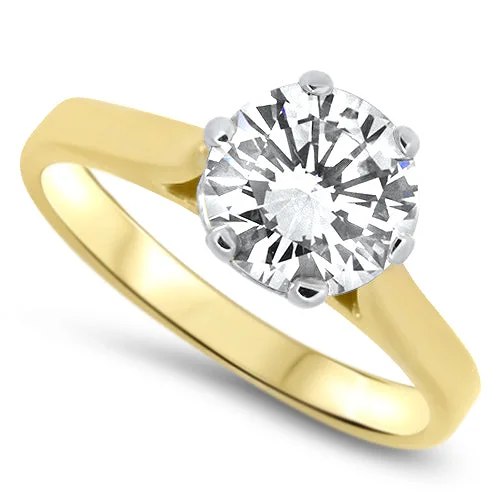 Men's Diamond Engagement Rings with Platinum Band and Halo Setting for a Luxury Proposal1.50ct Diamond Solitaire Handmade Engagement Ring in 18ct Yellow Gold