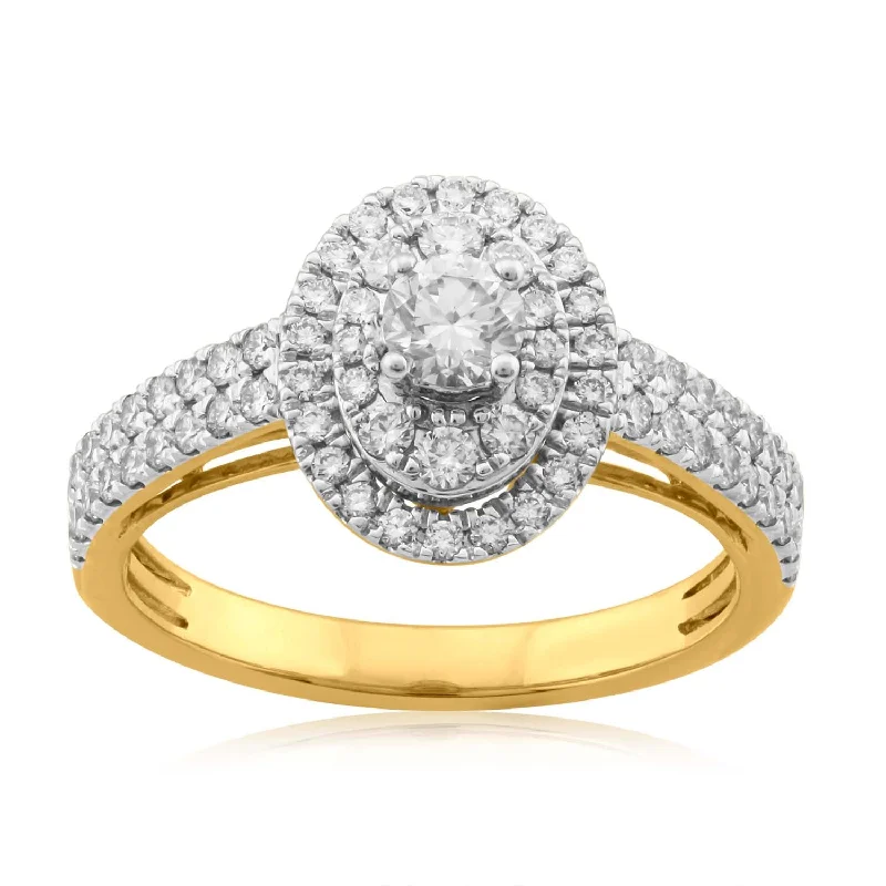 Tennis - Style Women's Diamond Rings with a Continuous Row of Diamonds for a Classic and Versatile Look18 YG Bridal Diamond Ring-1pc