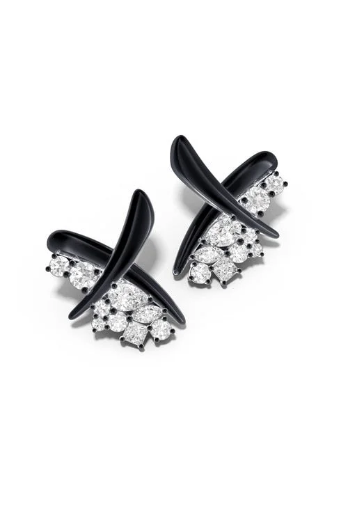 Glow - in - the - Dark Star Stud Earrings for a Mysterious and Night - Time - Friendly AccessorySumi Stroke Midnight Silver Waterfall White Topaz Stud Earrings