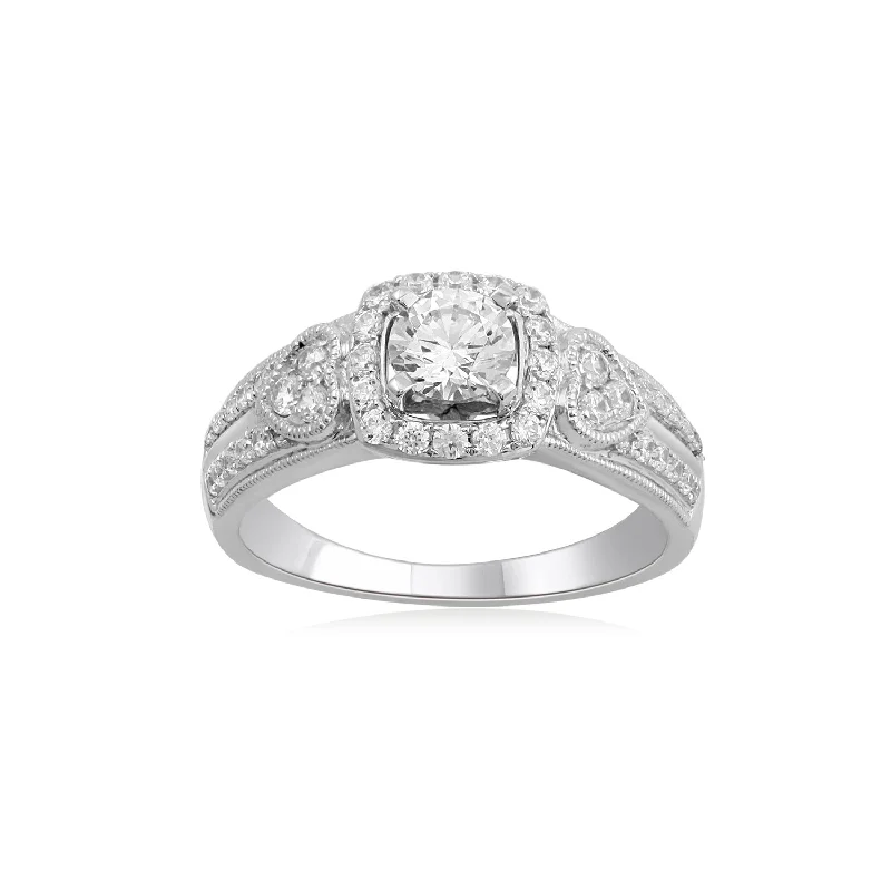 Marquise - Cut Women's Diamond Rings in Palladium for a Unique and Elongated Shape18K WG Engagement Diamond Ring-1pc