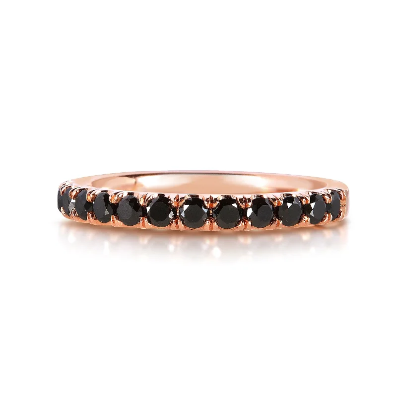 Rhinestone - Embellished Fashion Rings in Silver - Tone Metal for a Glamorous TouchBlack Diamond French Pave