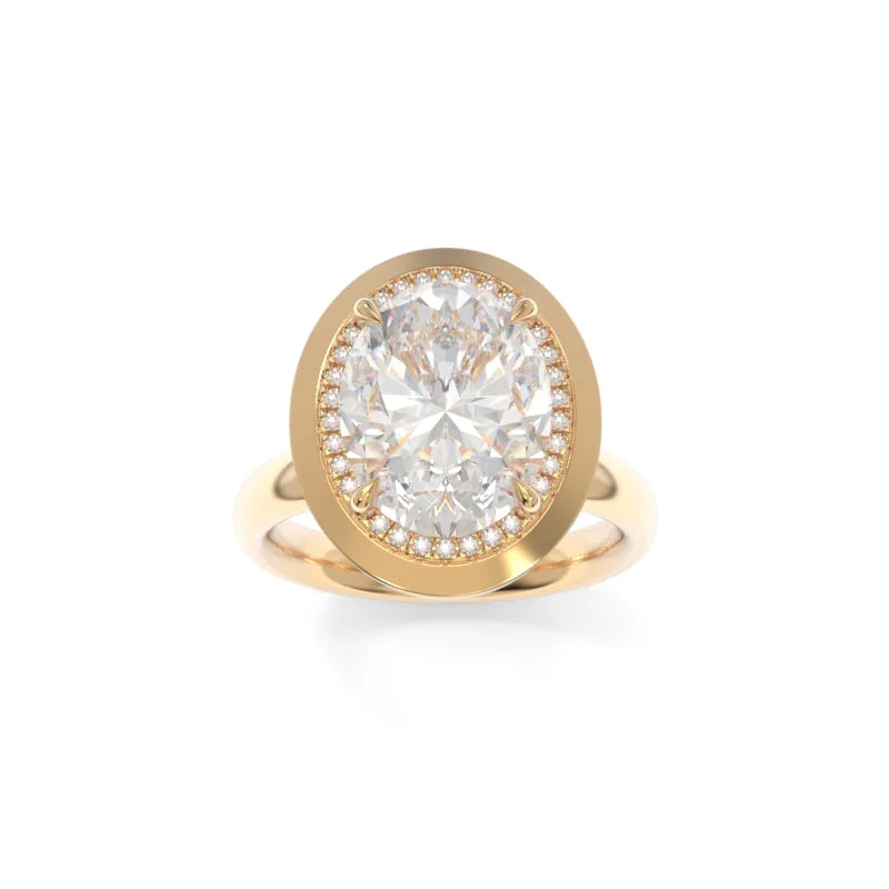 Men's Tourmaline Engagement Rings in 18K Two - Tone Gold with a Floral - Inspired SettingBetty Diamond Ring Oval