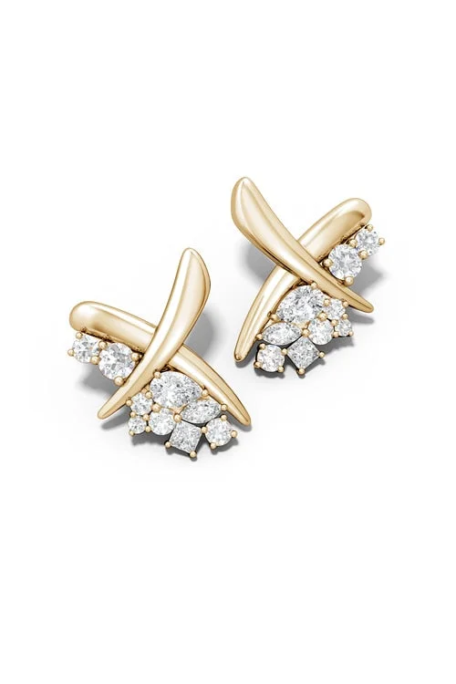 Hypoallergenic Sterling Silver Star - Studded Stud Earrings for Sensitive EarsSumi Stroke Waterfall Diamond Stud Earrings