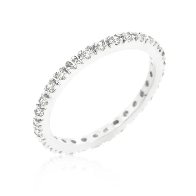 Textured Fashion Rings in Pewter with Hammered and Embossed SurfacesSimple Cubic Zirconia Eternity Band For Daily Wear