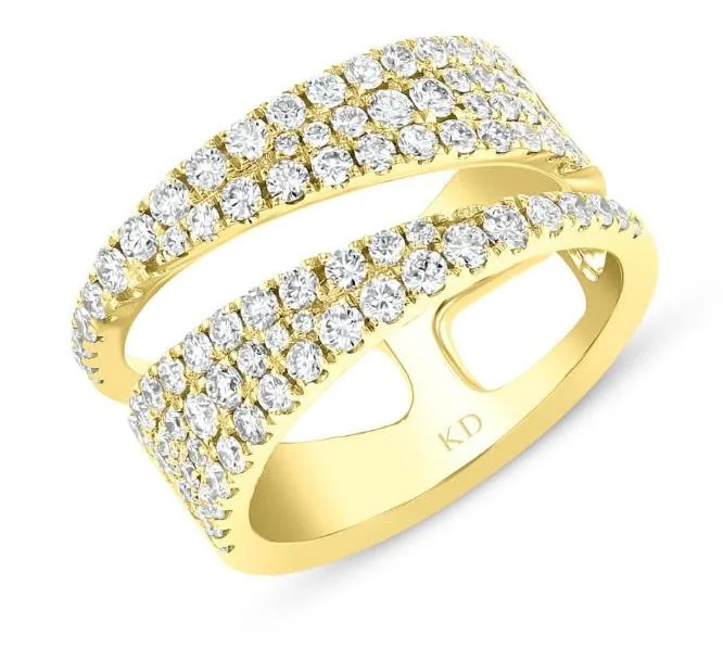 Fashion Rings with Zodiac Symbols in Gold - Filled Metal for a Personalized Touch18K Yellow Gold Modern Diamond Band