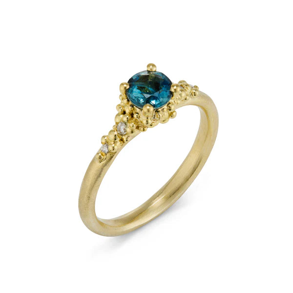 Men's Citrine Engagement Rings in Stainless Steel with a Stackable Band DesignTeal Sapphire Cluster Ring