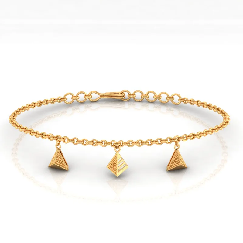 Tennis - Style Women's Diamond Rings with a Continuous Row of Diamonds for a Classic and Versatile Look14k Dainty Gold Bracelet With Triangular Designs