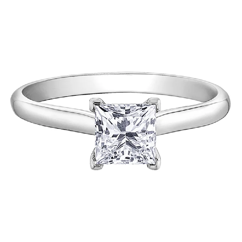 Women's Solitaire Diamond Rings with Round - Cut Diamonds and Platinum Settings for an Elegant EngagementPrincess Cut Canadian Diamond Solitaire Ring