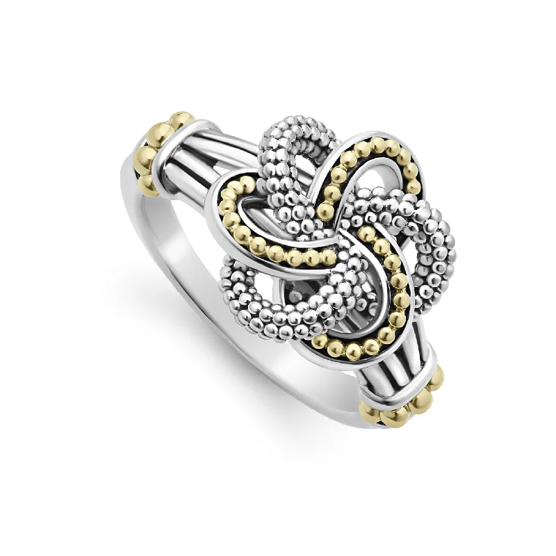 Enamel - Coated Fashion Rings in Bright Colors with Animal - Print PatternsTwo-Tone Love Knot Ring (Size 7)