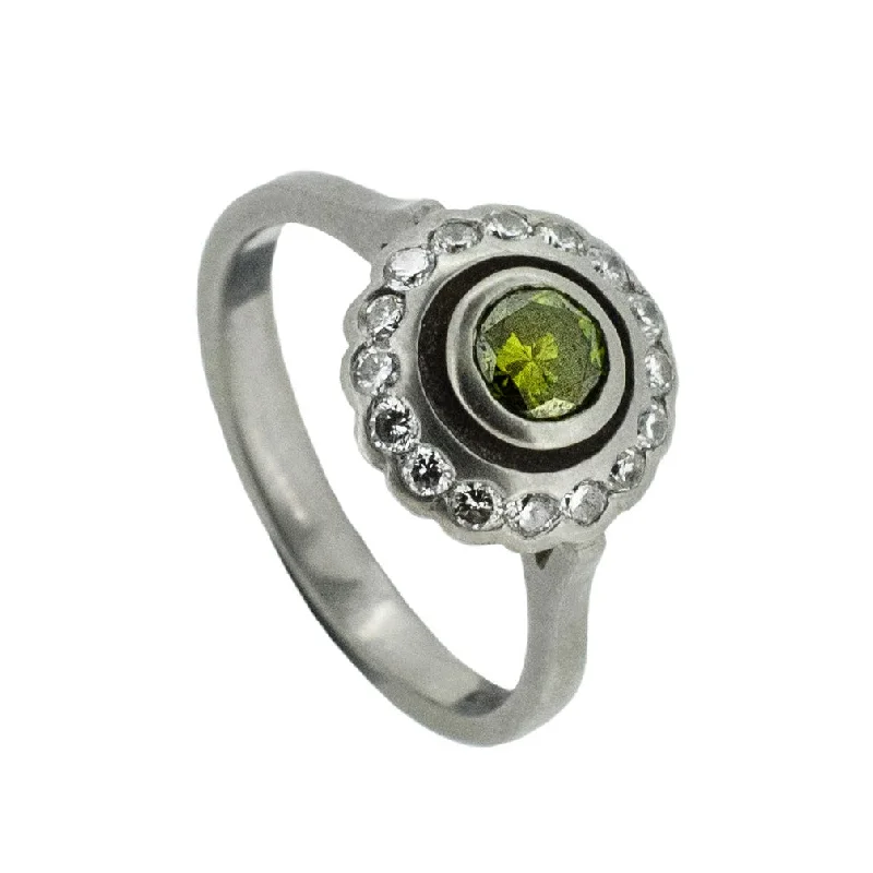 Men's Black Onyx Engagement Rings Set in Titanium for a Modern and Bold LookGreen Diamond Ring