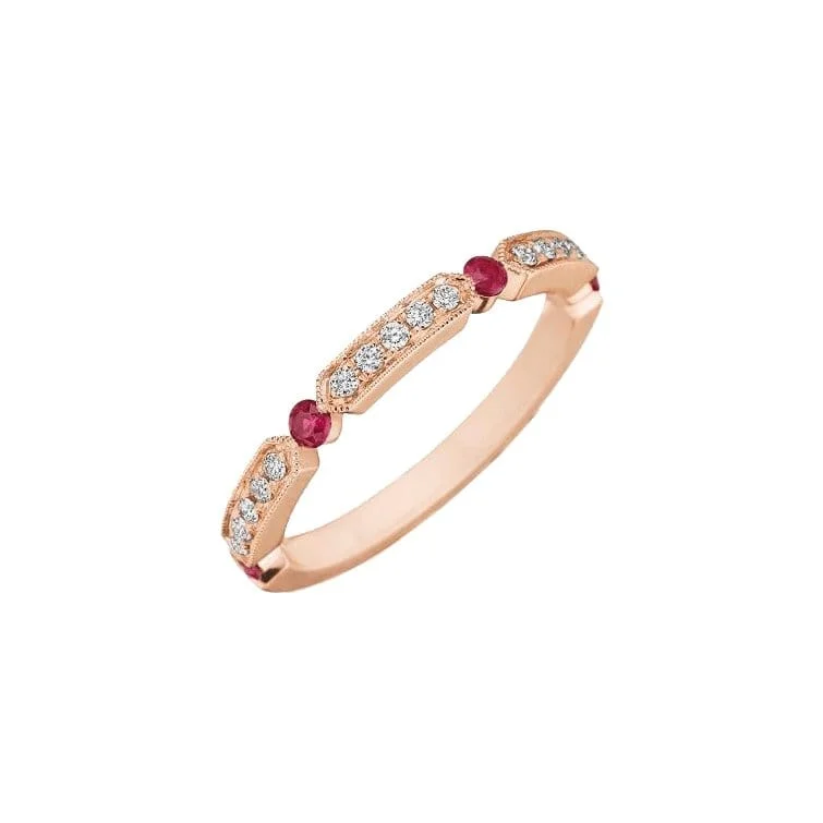 Pearl - Adorned Fashion Rings in Gold - Tone Alloy for a Sophisticated LookRuby and Diamond Band