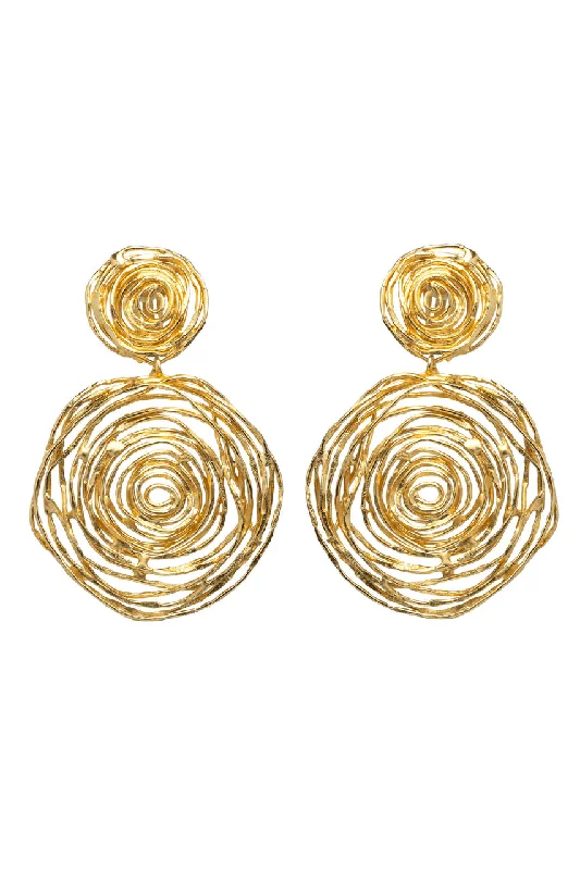 Two - Tone Gold and Silver Plated Clover Stud Earrings for a Lucky and Stylish SymbolGold Brass Wire Hoop Drop Earrings