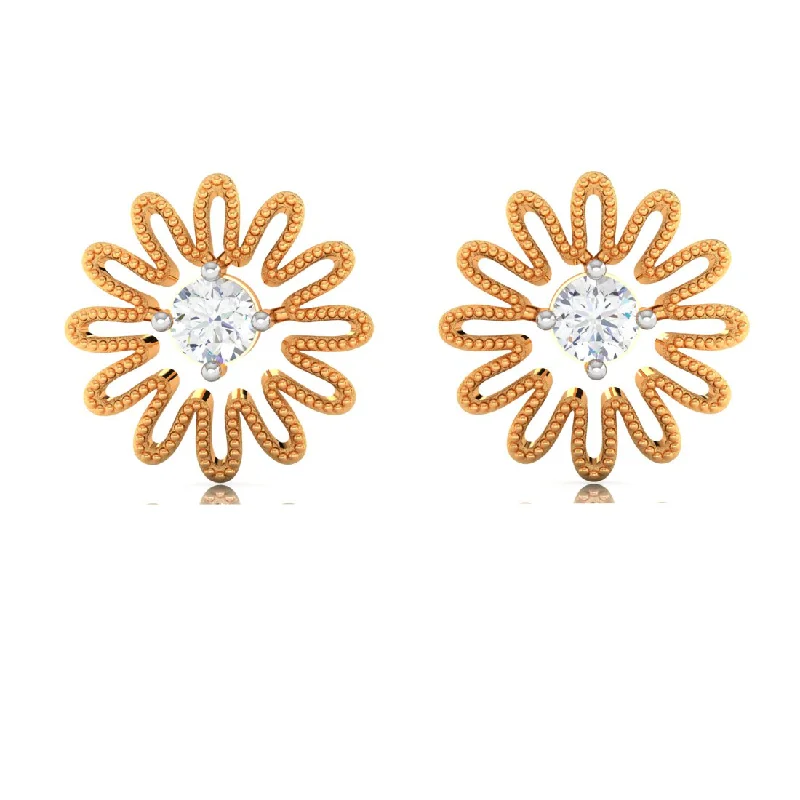 Cushion - Cut Women's Diamond Rings in Platinum with a Soft and Romantic Appearance14k Elegant Floral Gold American Diamond Earrings