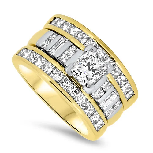 Men's Diamond Engagement Rings with Platinum Band and Halo Setting for a Luxury Proposal2.97ct Diamond Ring Set in 18ct Yellow Gold