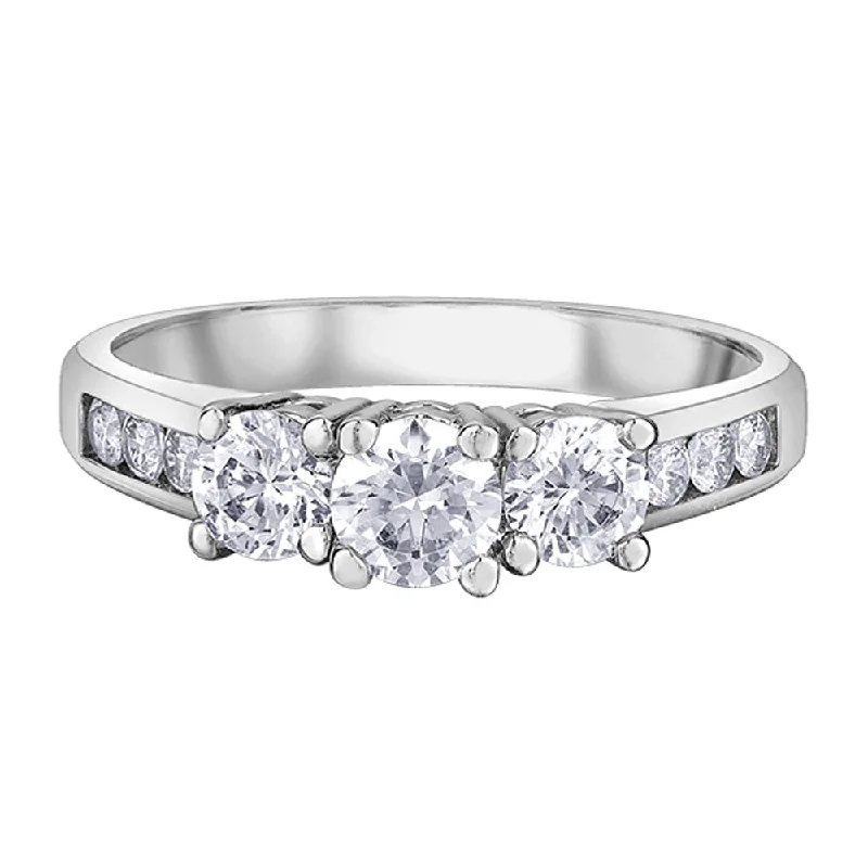 Marquise - Cut Women's Diamond Rings in Palladium for a Unique and Elongated ShapeThree Stone Diamond Ring