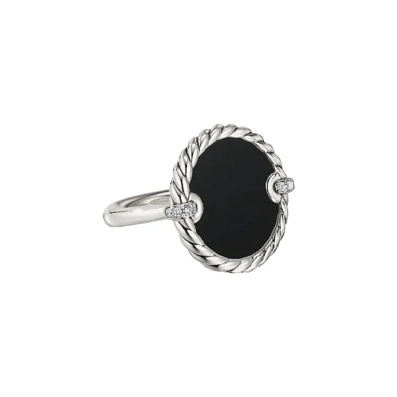 Statement - Making Fashion Rings in Gold - Plated Brass with Oversized Cubic Zirconia StonesDY Elements Black Onyx Ring