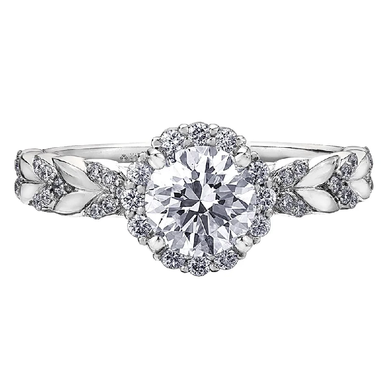 Women's Solitaire Diamond Rings with Round - Cut Diamonds and Platinum Settings for an Elegant EngagementEternal Flames Canadian Diamond Chevron Ring