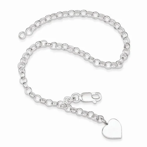 Personalized Chamm BraceletsSterling Silver Heart Bracelet