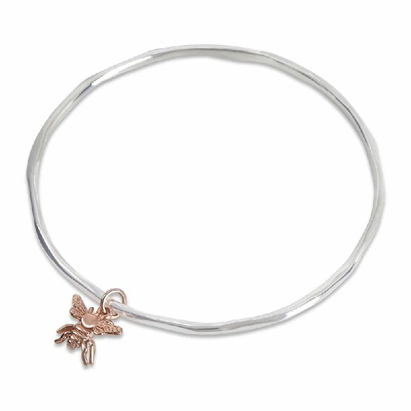 Chamm Bracelets for spiritual healingBee Bangle | Silver - Rose Gold