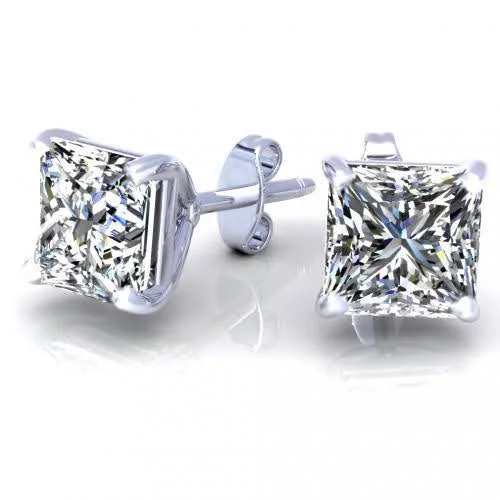 Matte - Finish Titanium Hexagon Stud Earrings for a Sleek and Contemporary StyleReduced 0.25CT Round Cut Diamond Stud Earrings in 14KT White Gold