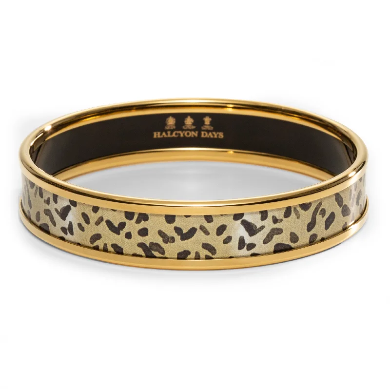 Rose Gold - Plated Bangles with Cubic Zirconia for a Glamorous TouchLeopard Print & Gold Enamel Bangle