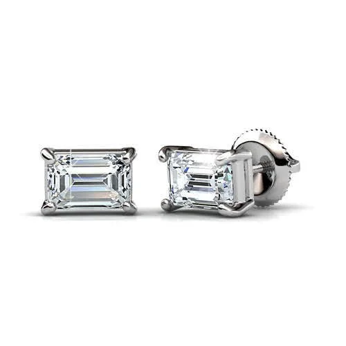 Kids' Plastic Animal - Shaped Stud Earrings in Bright Colors for a Fun and Safe AccessorySparkling 0.50CT Emerald Cut Diamond Stud Earrings in 14KT White Gold