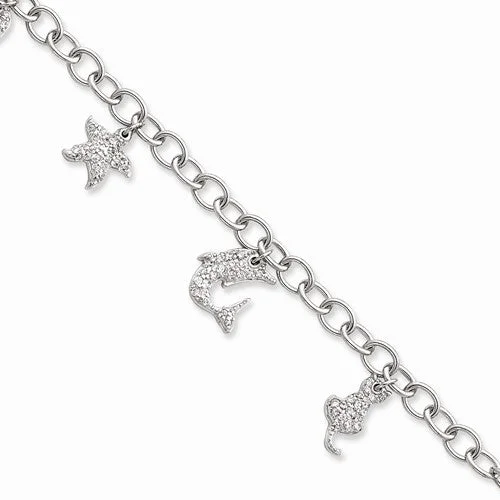 Chamm Bracelets with adjustable sizesSterling Silver Cz Charm Bracelet