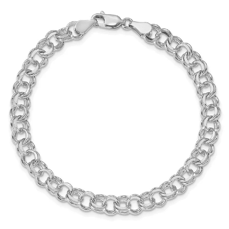 Chamm Bracelets for spiritual healing14K White Gold Double Link Charm Bracelet