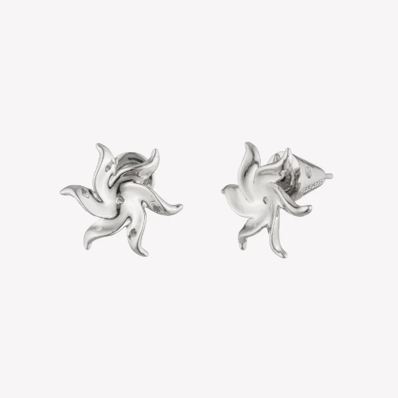 Adjustable - Back Crystal Stud Earrings in Clear for a Sparkling and Versatile PieceSMALL POINSETTIA STUD EARRINGS