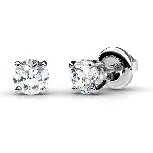 Kids' Plastic Animal - Shaped Stud Earrings in Bright Colors for a Fun and Safe AccessoryClassy 0.50CT Round Cut Diamond Stud Earrings in 14KT White Gold