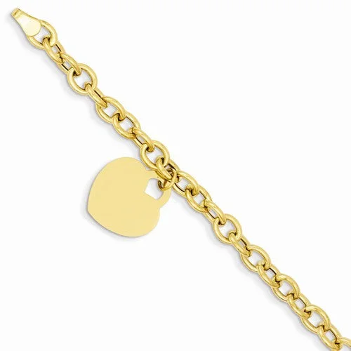 Chamm Bracelets for festivals14K Yellow Gold Heart Charm Bracelet