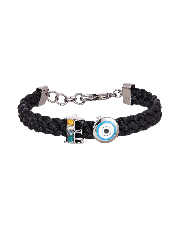 Luxury Chamm BraceletsPersonalised Unisex Infini Thread of Protego Bracelet, Noir and Gunmetal