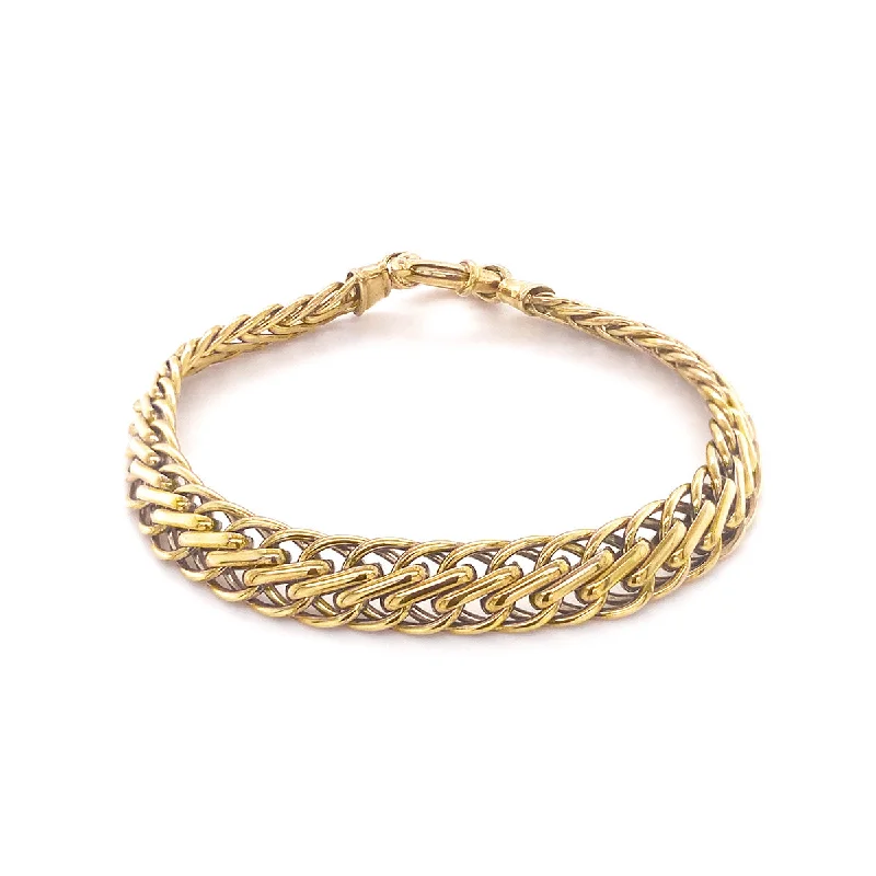 Bangle Sets with Mix - and - Match Patterns for a Versatile Accessory9K Yellow Gold Flat Spiga Chain Bracelet 7.5"