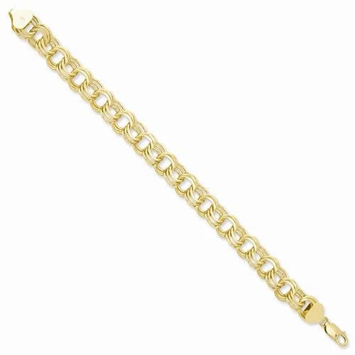 Affordable Chamm Bracelets14K Yellow Gold Triple Link Charm Bracelet