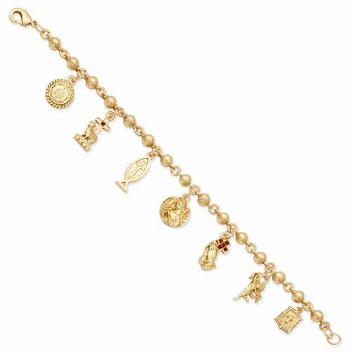 Affordable Chamm BraceletsGold-Tone Religious Charm Bracelet