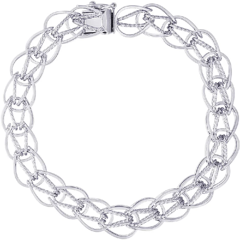 Chamm Bracelets with gemstonesFancy Charm Bracelet in White Gold