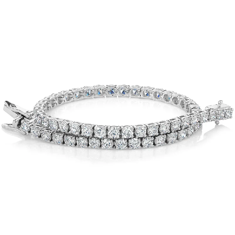 Bangle Bracelets with LED Lights for a Glowing and Trendy AccessoryPremium Laboratory Created Diamond, 5 carat TW round brilliant tennis bracelet in 10 carat white gold