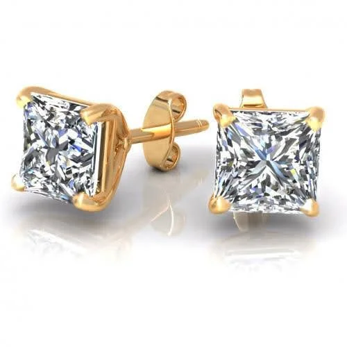 Vintage - Inspired Filigree - Worked Stud Earrings in Gold - Tone for an Antique AestheticCost-Effective 0.25CT Round Cut Diamond Stud Earrings in 14KT Yellow Gold