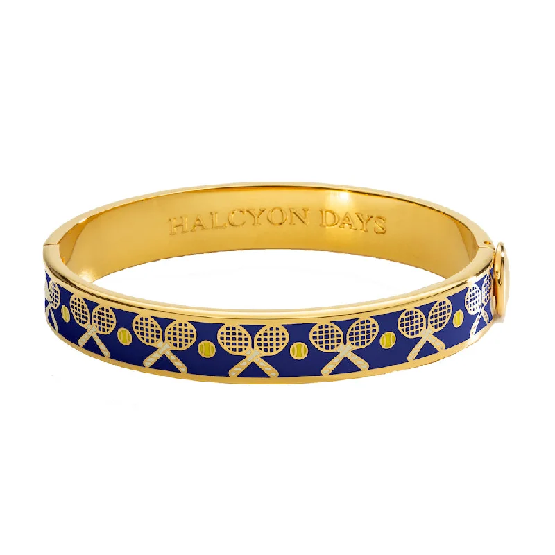 Bangle Sets with Mix - and - Match Patterns for a Versatile AccessoryTennis Racket & Ball Cobalt Bangle