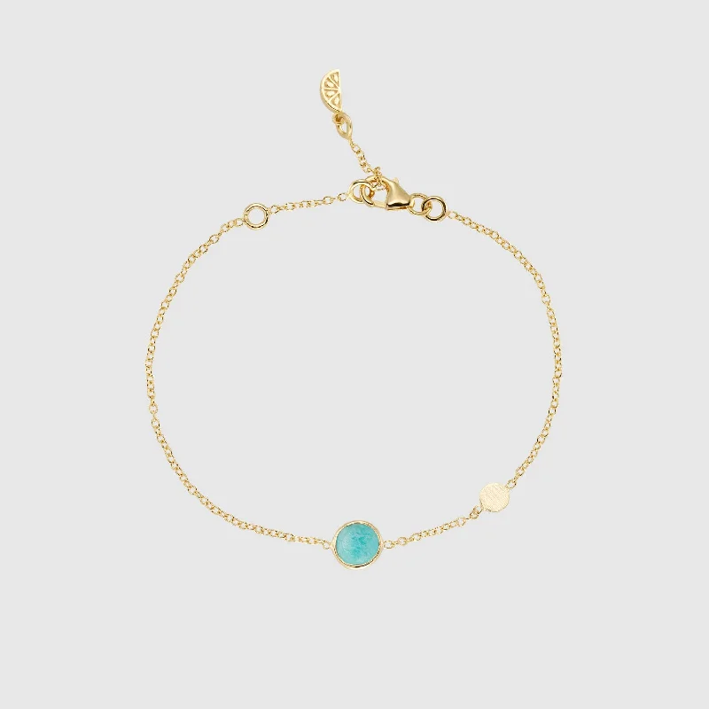 Geometric - Shaped Bangles in Matte Black for a Minimalist AestheticSalina Amazonite and Gold Disc Bracelet