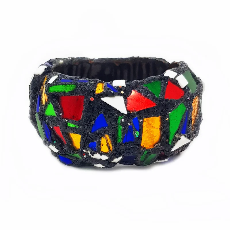 Bangle Bracelets with LED Lights for a Glowing and Trendy AccessoryHARLEQUIN HINGED BANGLE