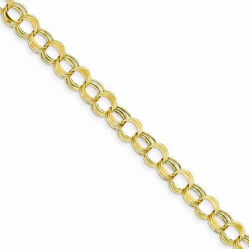 Chamm Bracelets for spiritual healing14K Yellow Gold Lite Triple Link Charm Bracelet