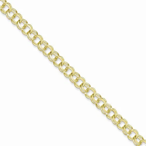 Chamm Bracelets with unique designs10K Yellow Gold Solid Double Link Charm Bracelet